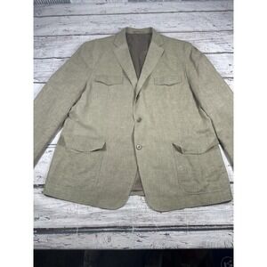 Kenneth Roberts Platinum Tan/Taupe Safari Style Jacket Men's XL Linen Blend